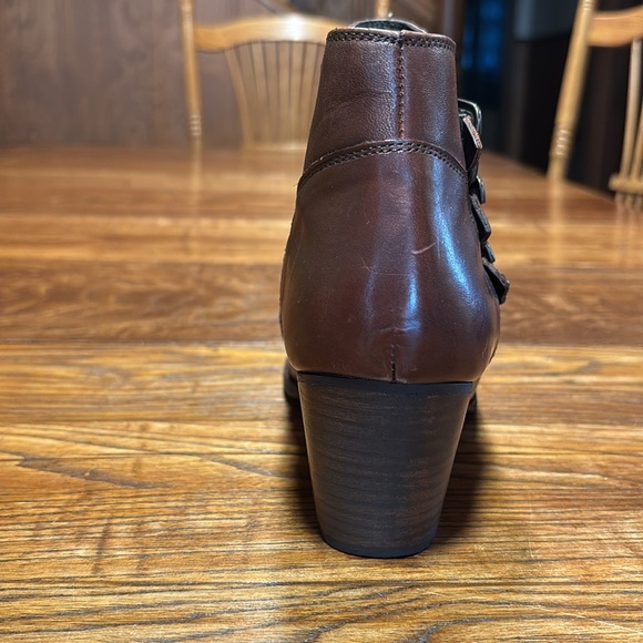 KRBonell Dark Brown Western Look Ankle Boots Adjustable Straps W/Zipper Size 9 - Picture 6 of 15